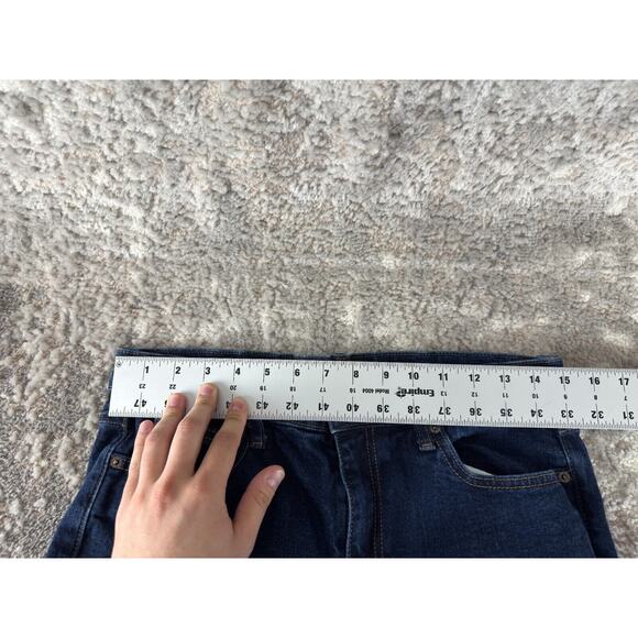 Uniqlo Sz 28 High Rise Slim Flared Jeans Blue Stretch Denim Pants - Picture 5 of 14